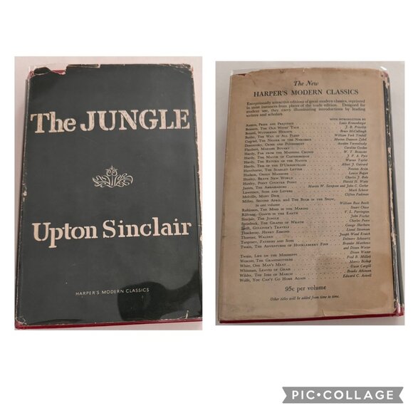 Vintage 1951 The Jungle By Upton Sinclair Hardcover Book Harpers Modern Classics - Picture 7 of 16